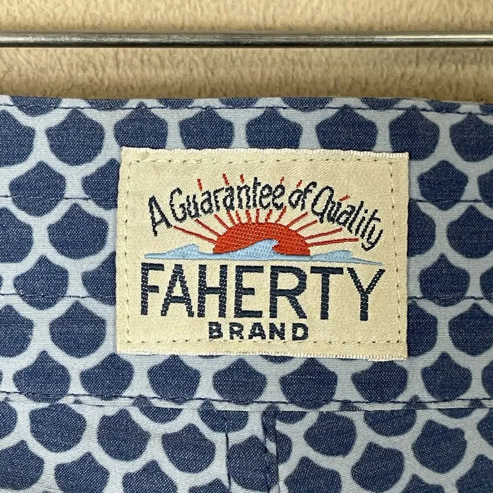 Faherty‎ Shorts Mens 38 Blue Beacon Swim Trunk Board Shorts Beach Preppy Adult
